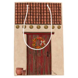 Southwest Adobe and Terracotta Tile House Design Medium Gift Bag