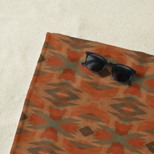 Southwest American Indian Inspired Art Pattern Beach Towel