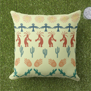 Southwest American Indian Tribal Petroglyphs Art Cushion