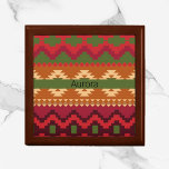 Southwest Aztec Style Pink Green and Brown Gift Box<br><div class="desc">Gorgeous and colourful Aztec inspired pattern in green,  pink,  plum and brown.  Personalise with your/recipient name or initials. Adds a nice ethnic flair to this keepsake box.</div>