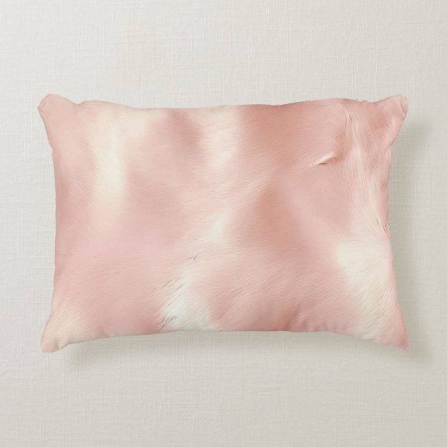 Southwest Blush Pink Cowgirl Cowhide Decorative Cushion (Front)