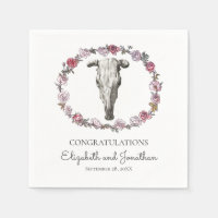 Southwest Boho Wedding Cow Skull & Roses Flowers
