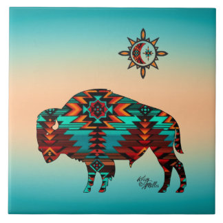 Southwest Buffalo And Sun Tile