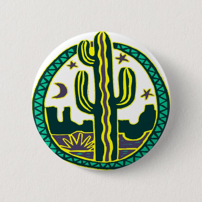 Southwest Cactus 6 Cm Round Badge (Front)