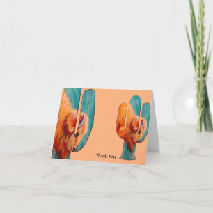 Southwest Cactus and Buffalo Thank You Card