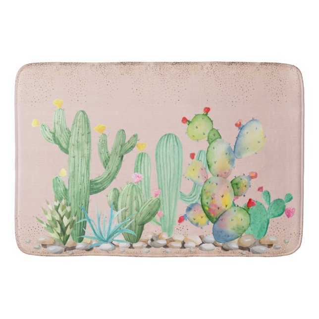 Southwest Cactus Bath Mat (Front)