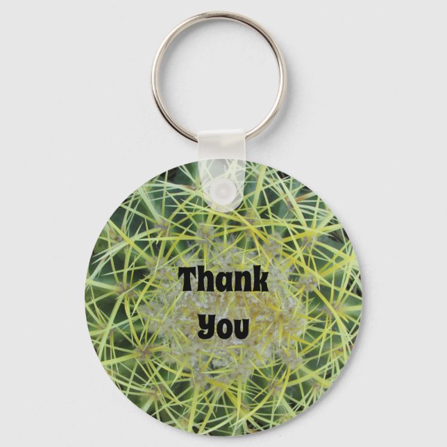 Southwest Cactus Photo Desert Plant Thank You Key Ring (Front)