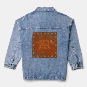 Southwest Canyons Bobcat Petroglyph  Denim Jacket