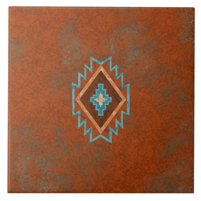 Southwest Canyons Diamond Geometric Pattern Tile (Front)