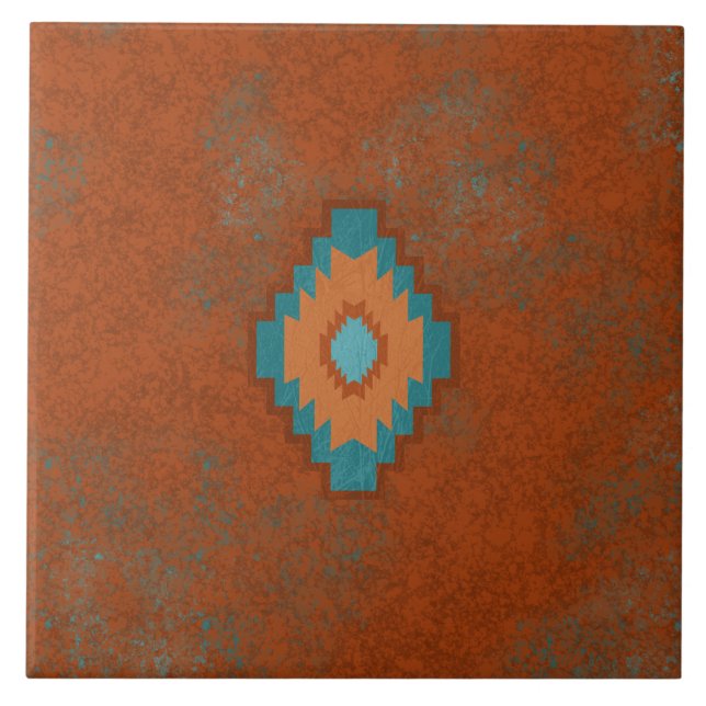 Southwest Canyons Diamond Geometric Pattern Tile (Front)