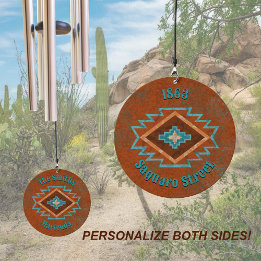 Southwest Canyons Geometric Diamond Personalised  Wind Chime