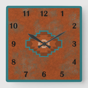 Southwest Canyons Geometric Regular Style Square W Wall Clock