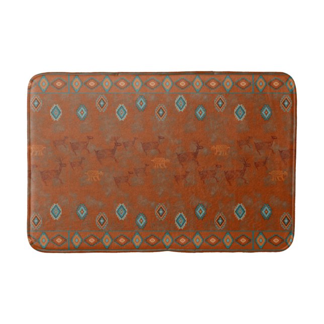 Southwest Canyons Petroglyphs Bath Mat (Front)