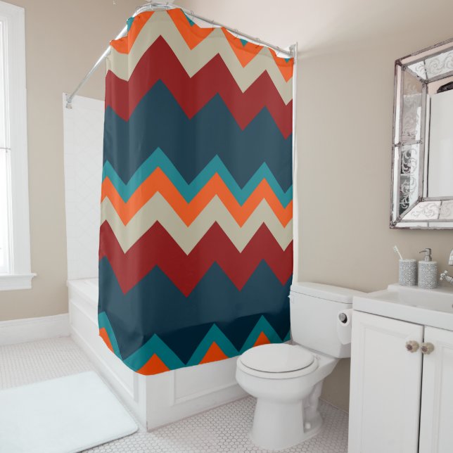 Southwest Chevron Shower Curtain (In Situ)
