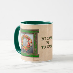 Southwest Chile Peppers Ristra Wreath Personalised Mug