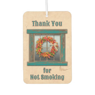 Southwest Chile Ristra Wreath Blue Window Custom Car Air Freshener