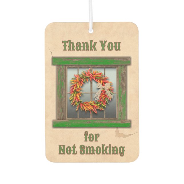 Southwest Chile Ristra Wreath Green Window Custom Car Air Freshener (Front)