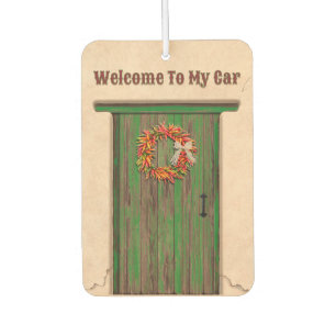 Southwest Chile Ristra Wreath Green Wood Door Car Air Freshener