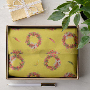 Southwest Chile Ristra Wreaths and Peppers Pattern Tissue Paper