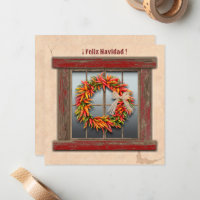 Southwest Chile Wreath on Rustic Red Wood Window