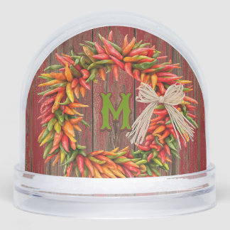 Southwest Chile Wreath Personalised Snowglobe