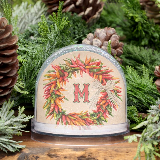 Southwest Chile Wreath Personalised Snowglobe (Winter)