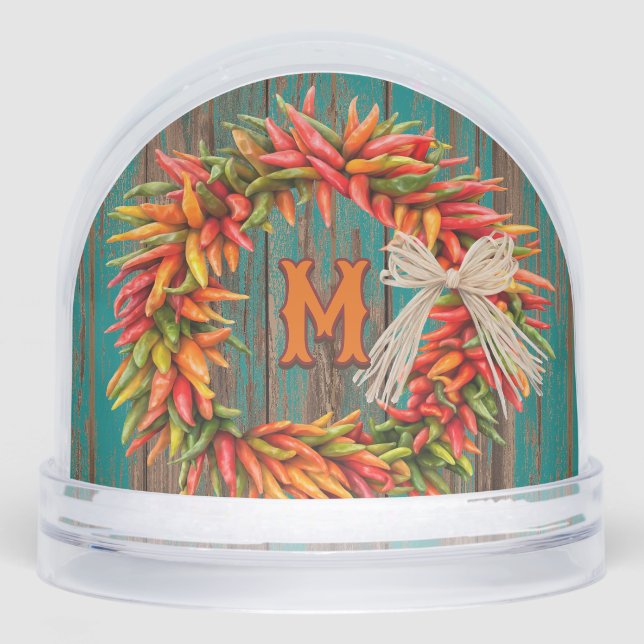 Southwest Chile Wreath Personalised Snowglobe (Front)