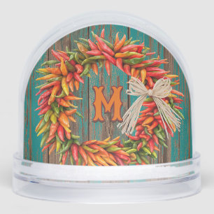 Southwest Chile Wreath Personalized Snowglobe