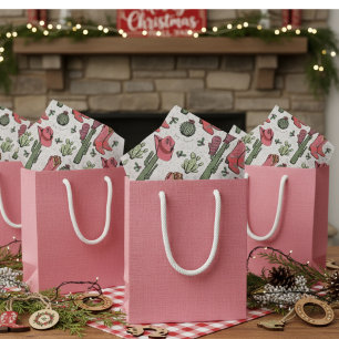 Southwest Christmas Cowgirl Howdy Christmas Tissue Paper