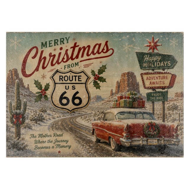 Southwest Christmas Kitchen Holiday Style Cutting Board (Front)