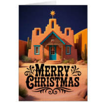 Southwest Christmas Scene Desert Night