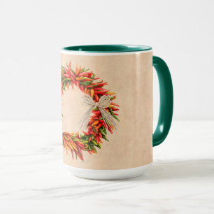 Southwest Colourful Festive Chile Ristra Wreath Mug