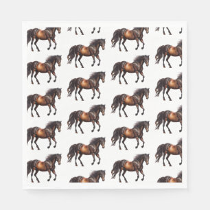 Southwest Cowboy Cowgirl Horses Napkin