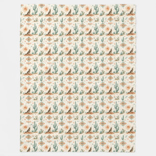 Southwest Coyote Desert Cabin Comfort Fleece Blanket