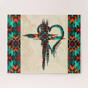 Southwest Cross And HeartJigsaw Puzzle