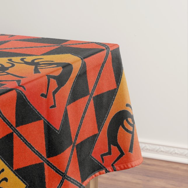 Southwest Dancing Kokopelli Pattern Tablecloth (In Situ)