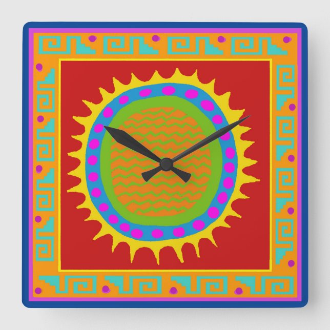 Southwest Del Sol Wall Clock (Front)