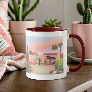 Southwest Desert Cactus Adobe House Mug