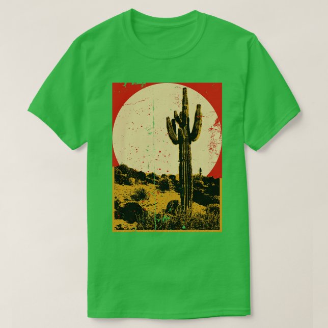 Southwest Desert Cactus Sunset T-Shirt (Design Front)