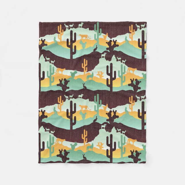Southwest Desert Landscape Fleece Blanket (Front)