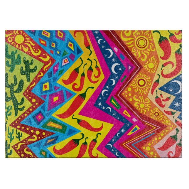 Southwest Desert Pattern Cutting Board (Front)