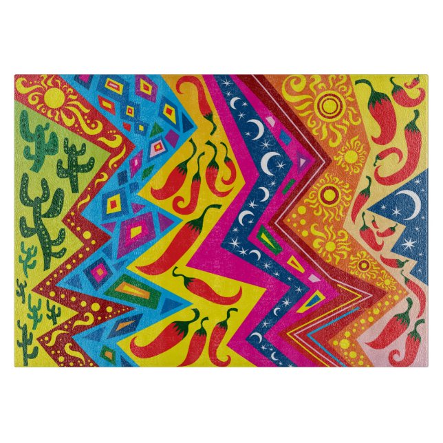 Southwest Desert Pattern Cutting Board (Front)