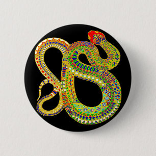 Southwest Desert Rattler 6 Cm Round Badge