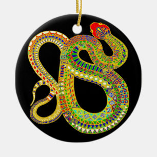 Southwest Desert Rattler Ceramic Tree Decoration