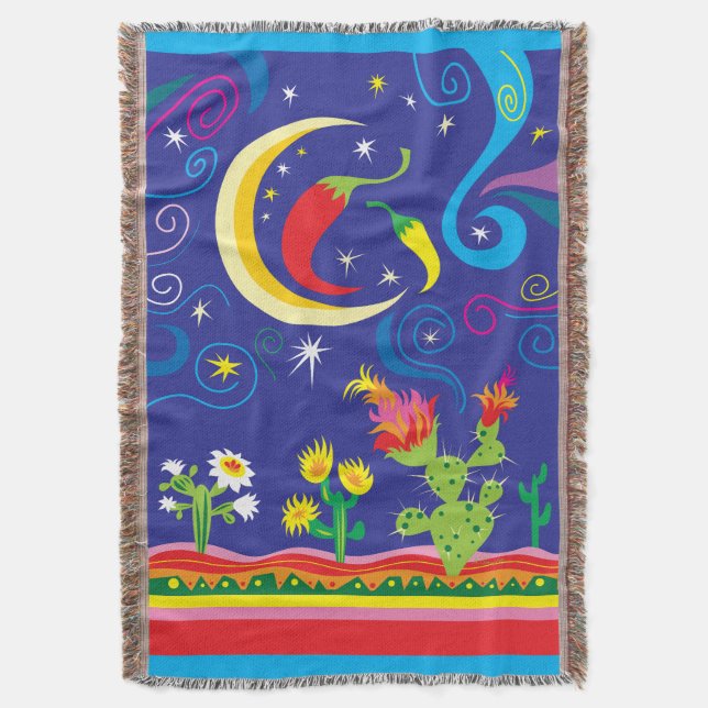 Southwest Desert Sky Throw Blanket (Front Vertical)