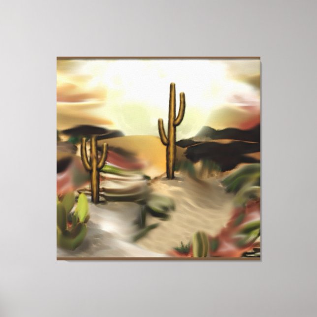Southwest Desert Sunrise Abstract Art Canvas Print (Front)