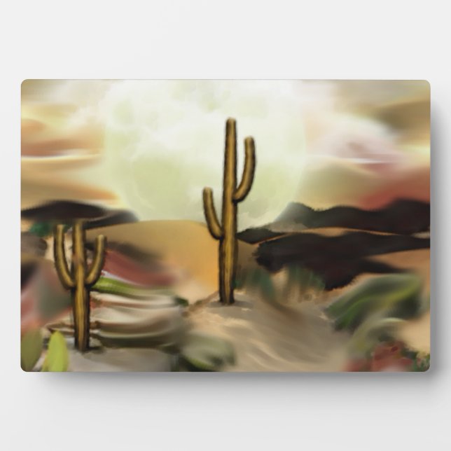 Southwest Desert Sunrise Abstract Art Plaque (Front)