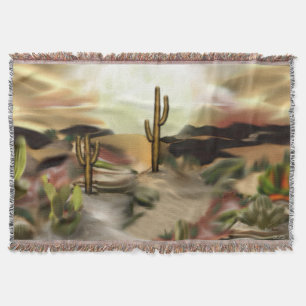 Southwest Desert Sunrise Abstract Art Throw Blanket