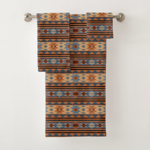 Southwest Design Adobe Grey Brown Tribal Pattern Bath Towel Set