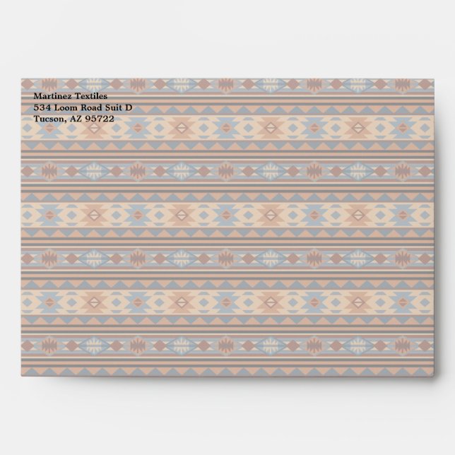 Southwest Design Adobe Grey Brown Tribal Pattern Envelope (Front)